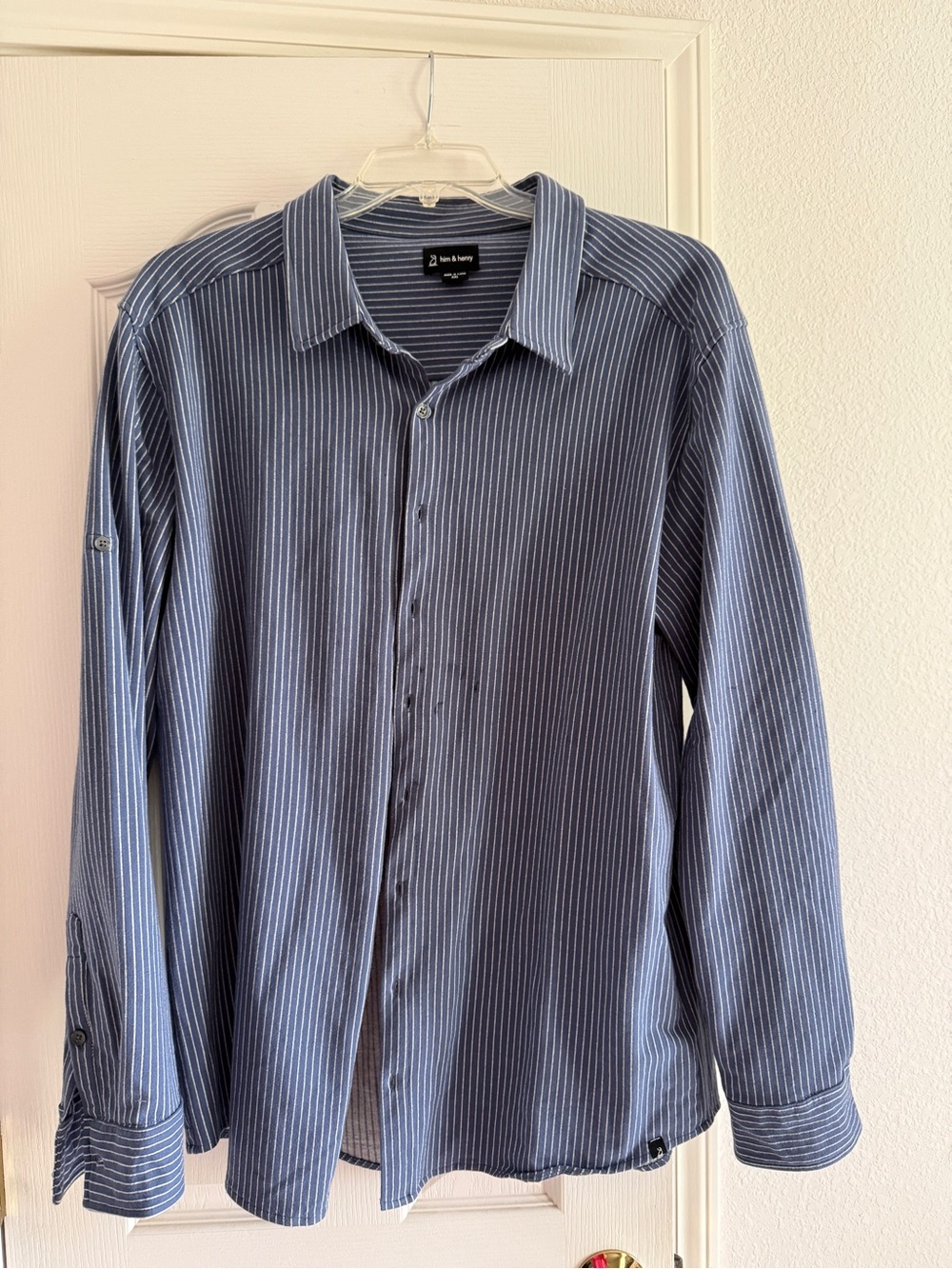 Blue Pinstripe Long-Sleeve Shirt